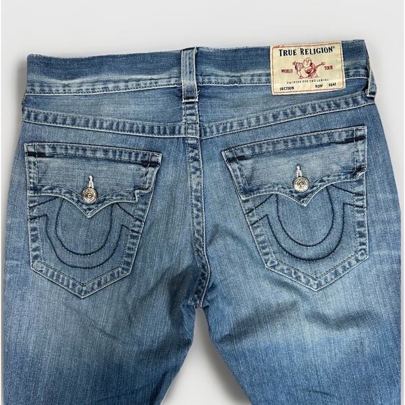 True Religion Ricky Flap SN Pocket Men’s Jeans Size 33x32 Blue Relaxed Straight - Picture 1 of 12